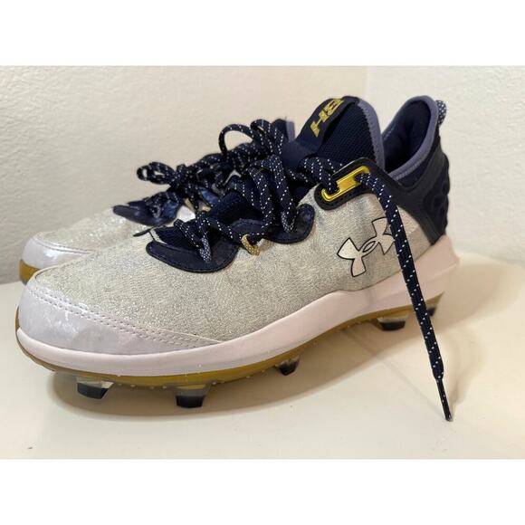 Under Armour Harper 8 Elite Tpu Baseball Cleats White Midnight Navy US M 11 - Picture 2 of 10